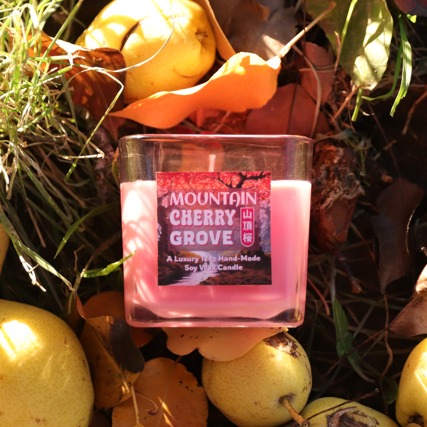 Mountain Cherry Grove - A Minecraft-Inspired Gaming Candle